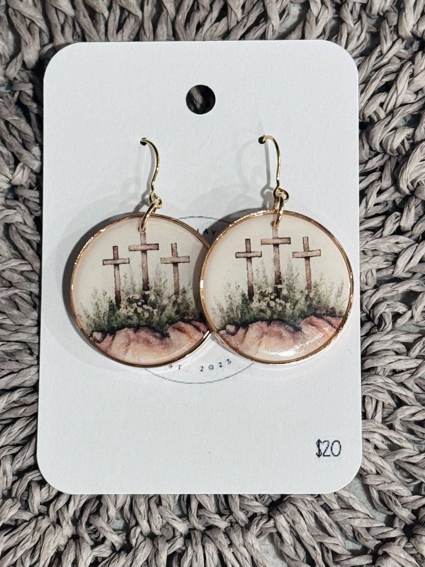 Three Cross Gold Dangle