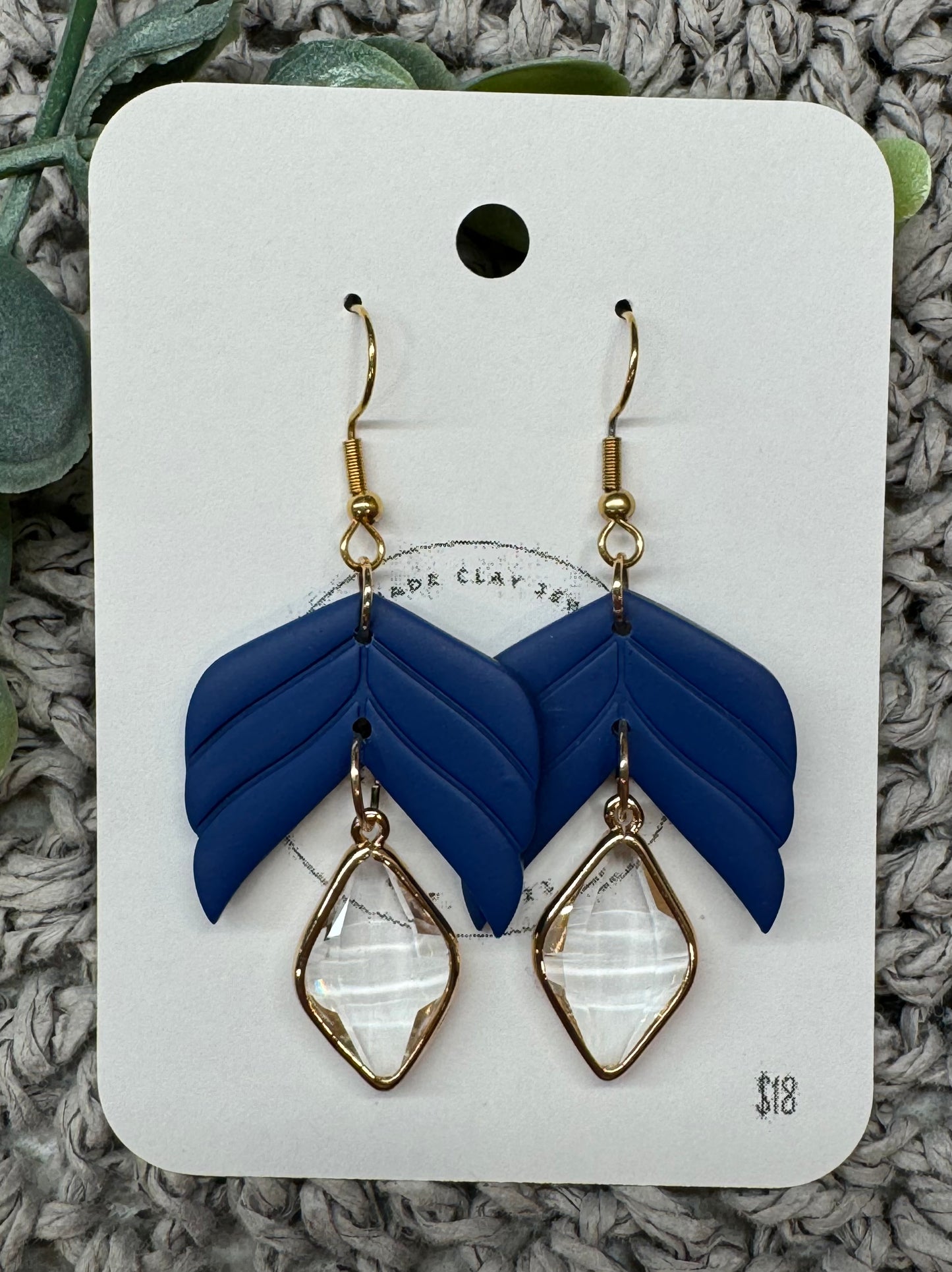 Deep Blue Crystal Dangles