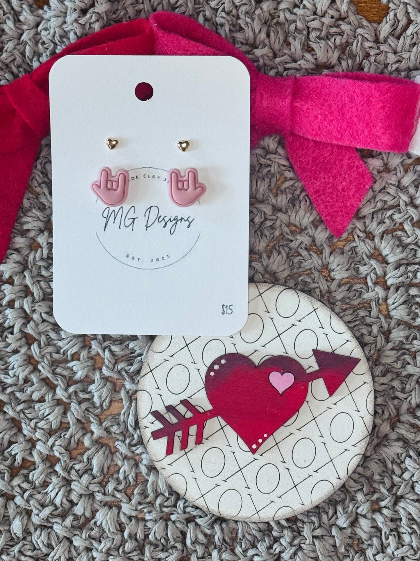 Micro Gold Heart Studs & ASL I ♥️ You! Pack