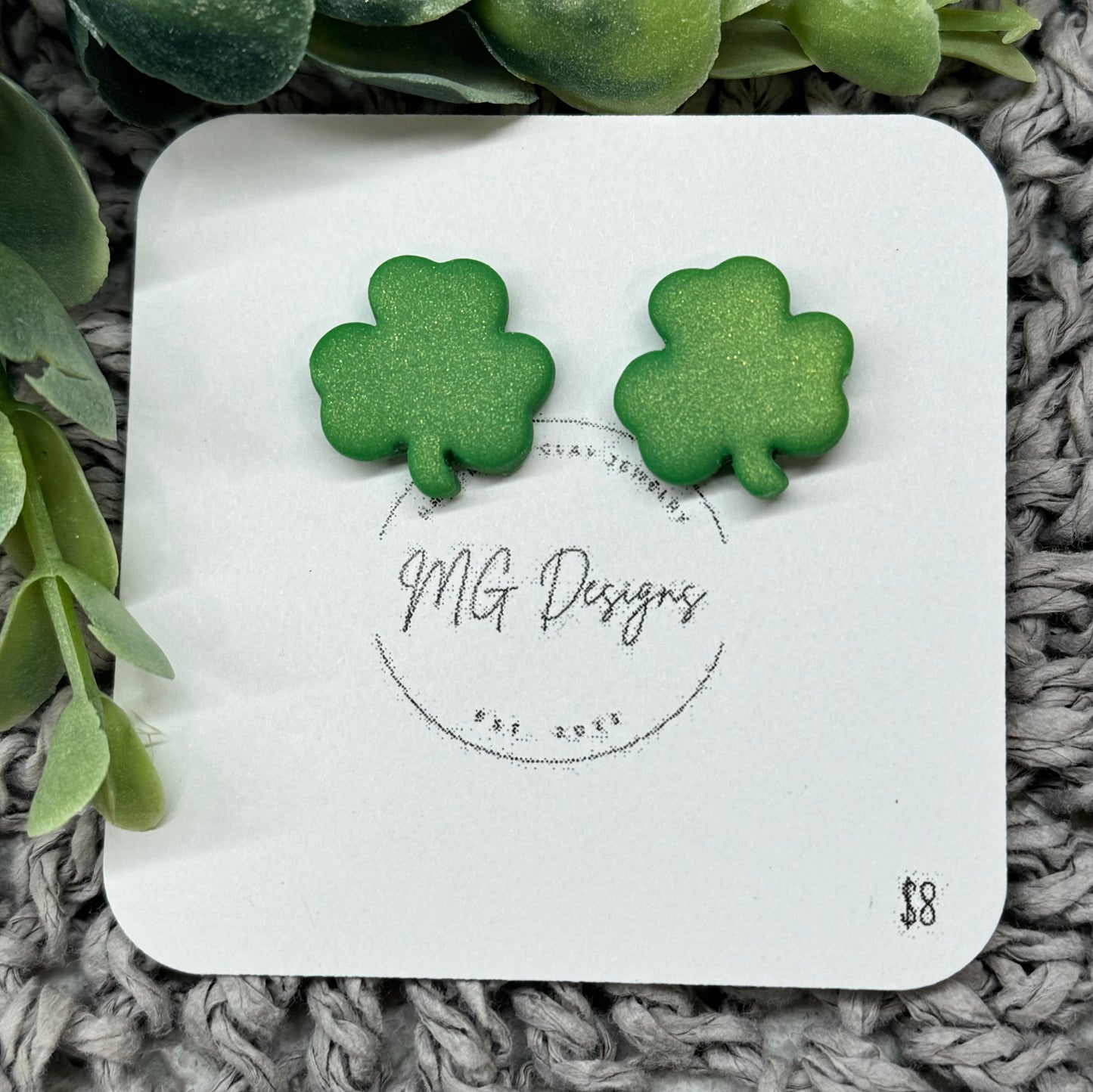 Green Shamrock Stud