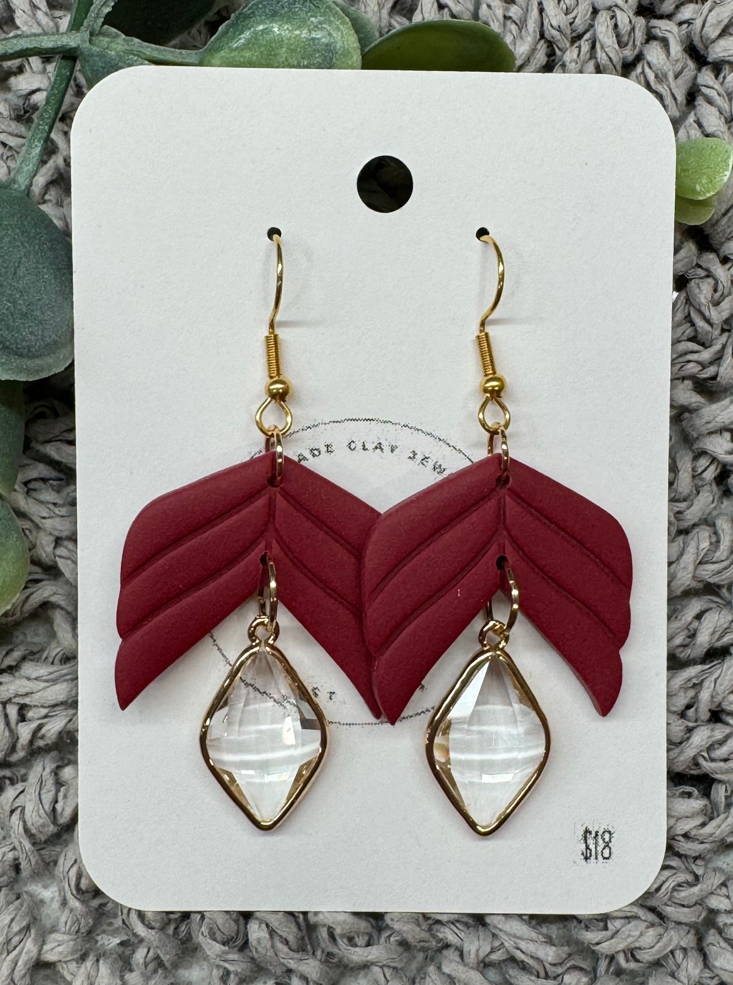Deep Red Crystal Dangles