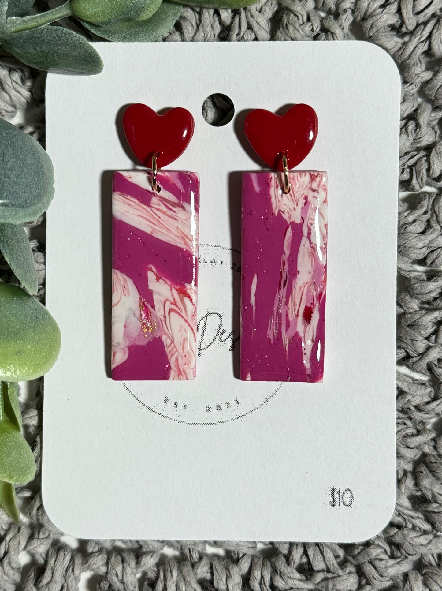 Heart Rectangle Dangles