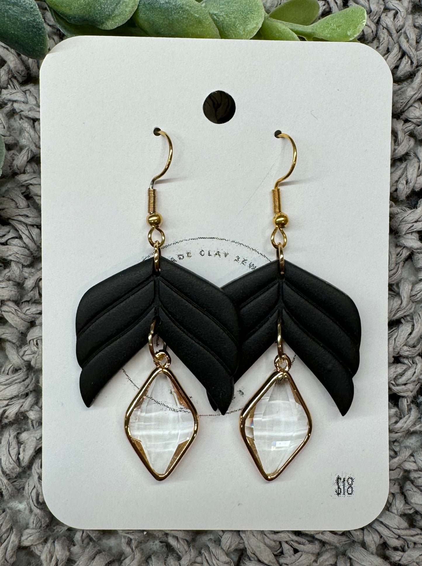 Black Crystal Dangles