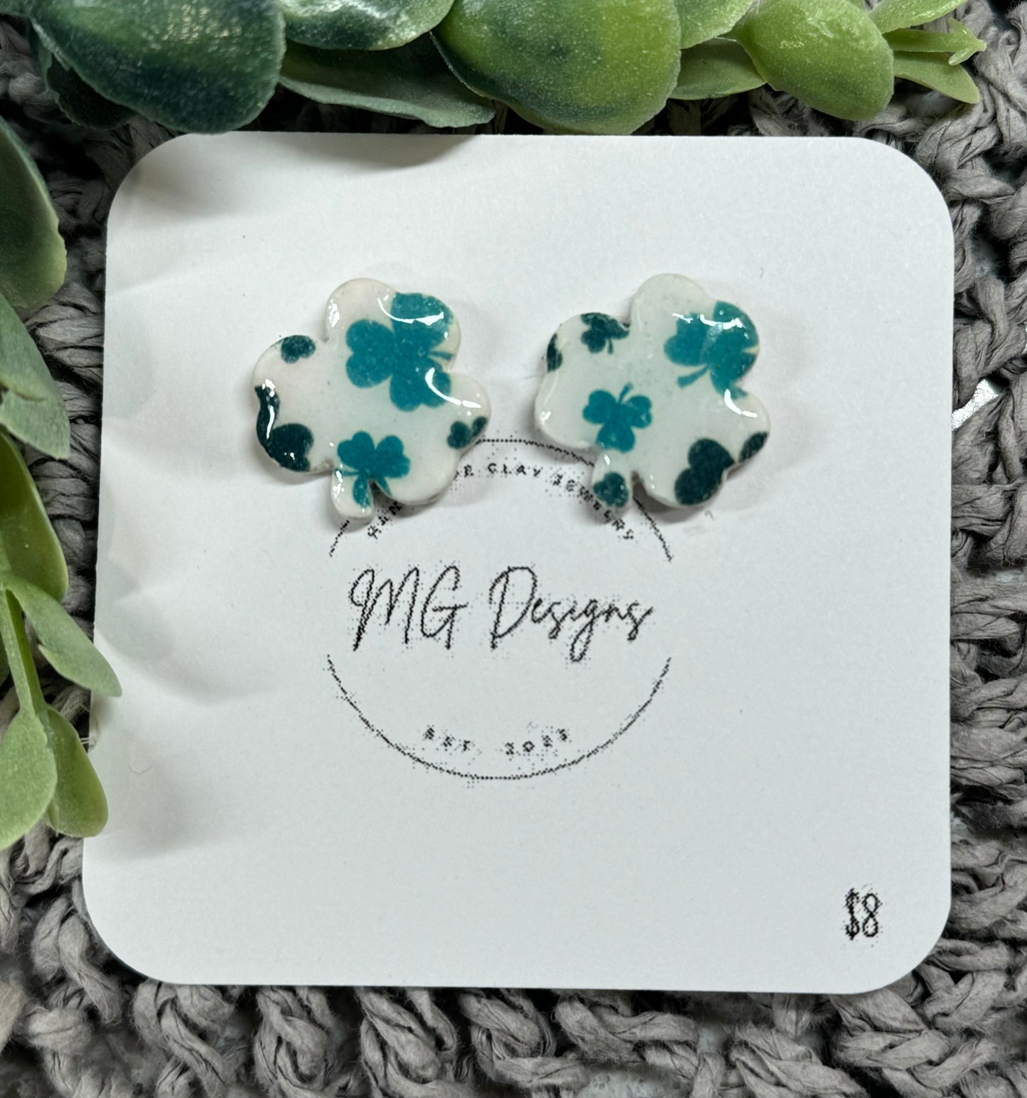 Multicolor Shamrock Studs