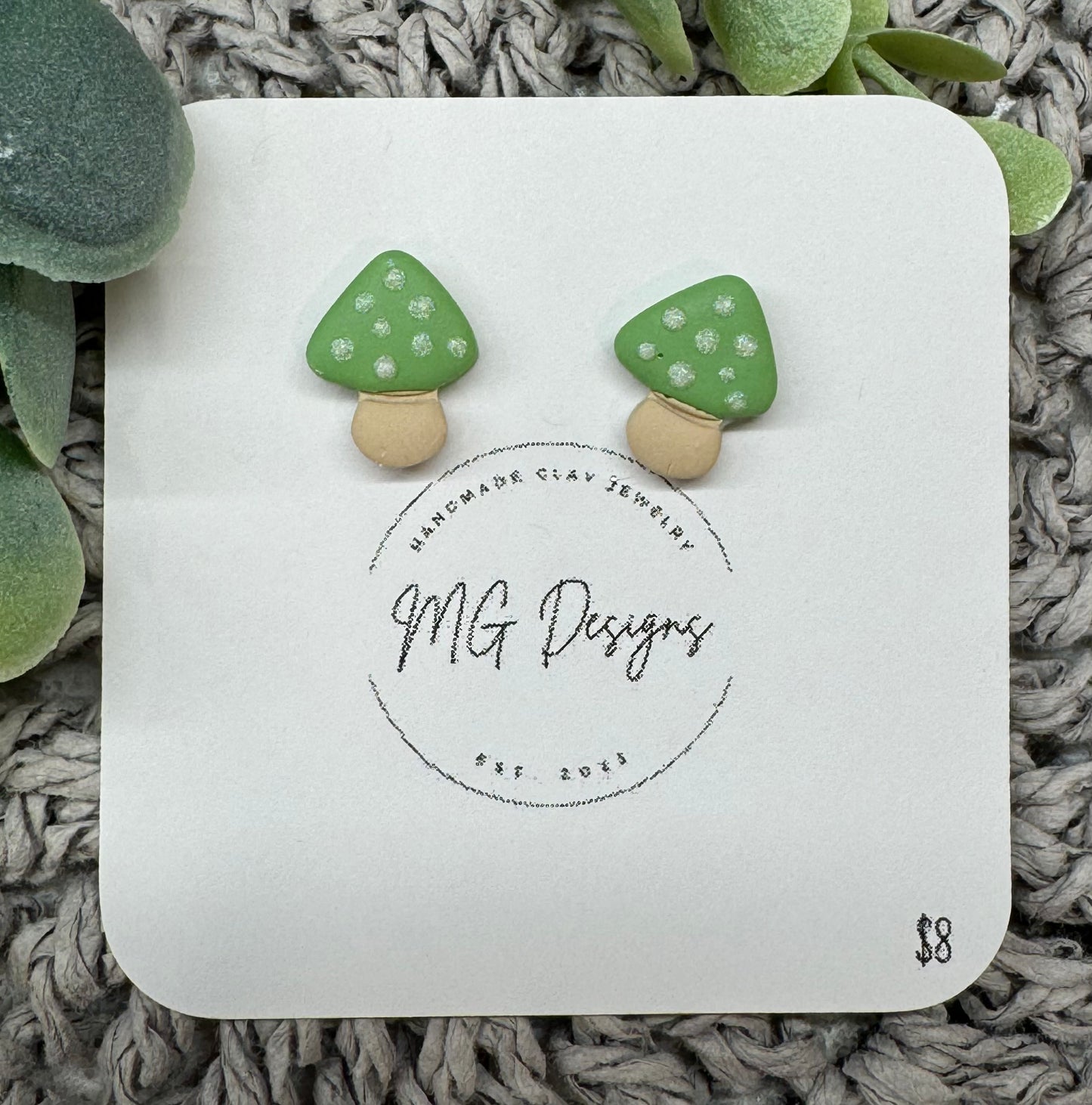 Green Mushroom Studs