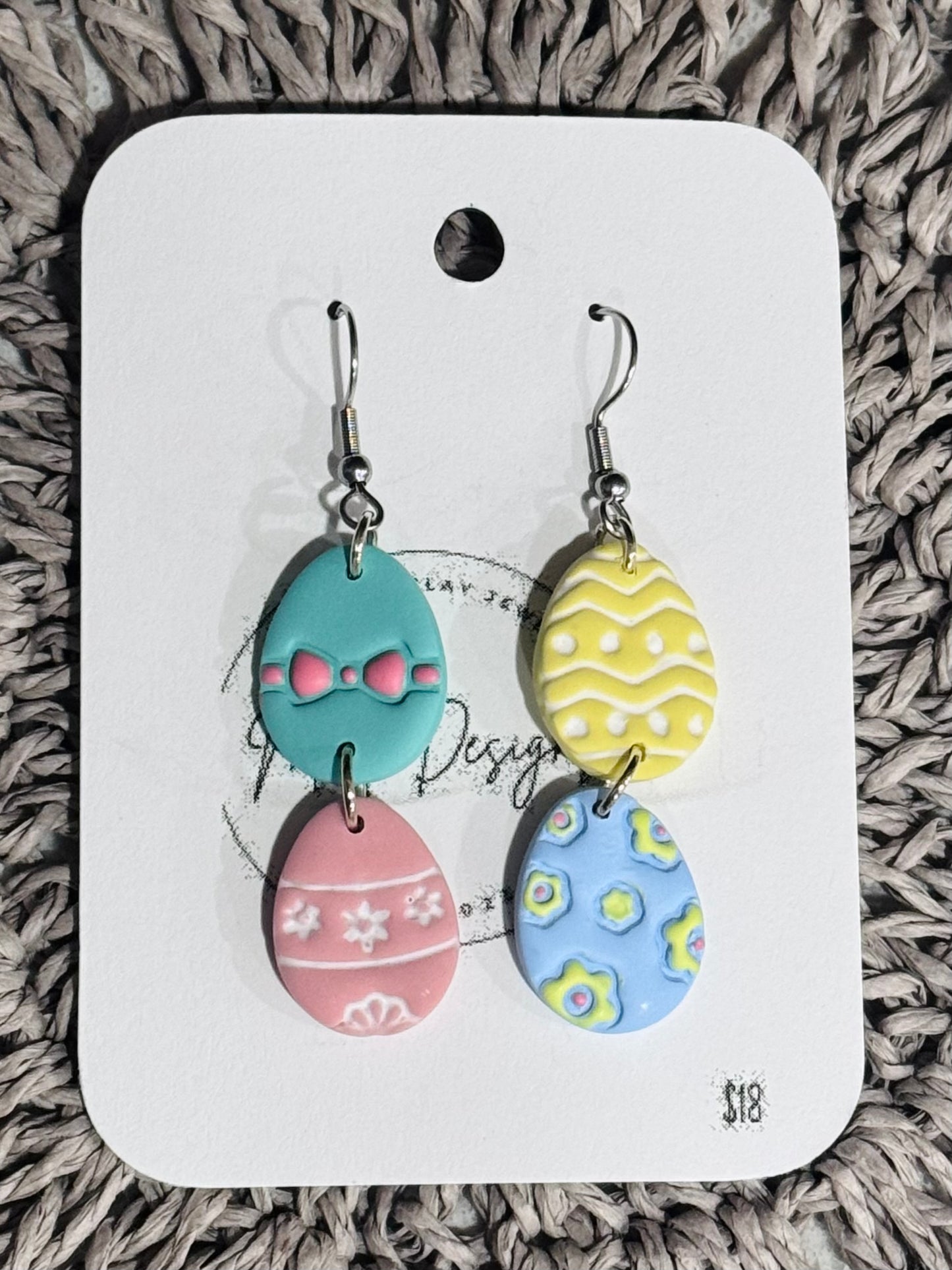 Colorful Easter Egg Double Dangles