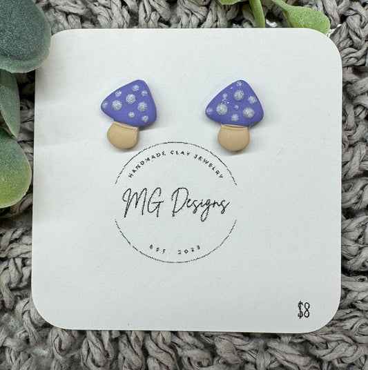 Purple Mushroom Studs