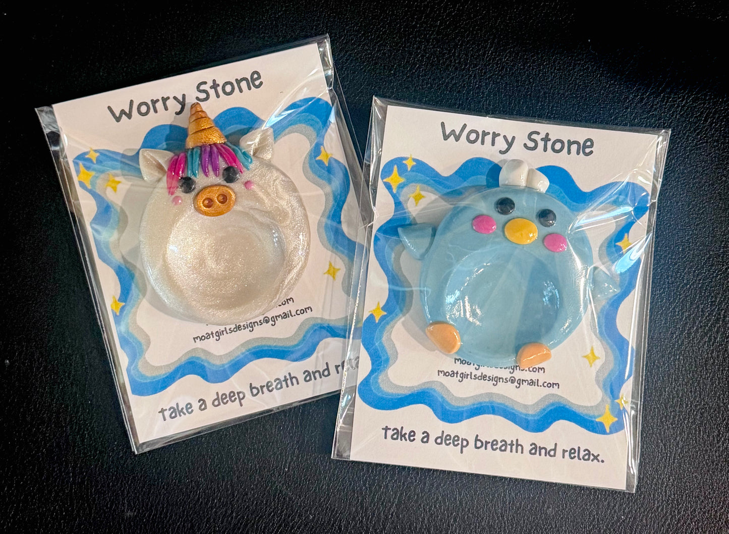 Unicorn/Blue Bird Worry Stone