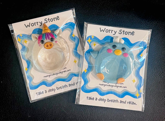 Unicorn/Blue Bird Worry Stone