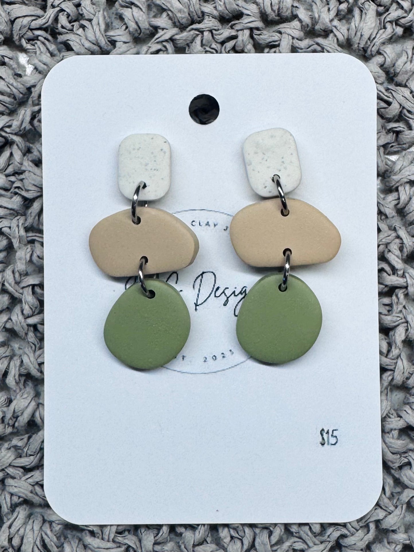 Simple Dangle - Granite, Ivory/Tan, Olive Green