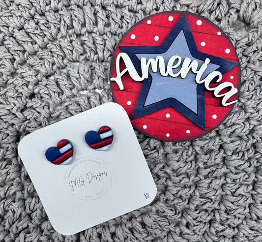 Heart Flag Studs