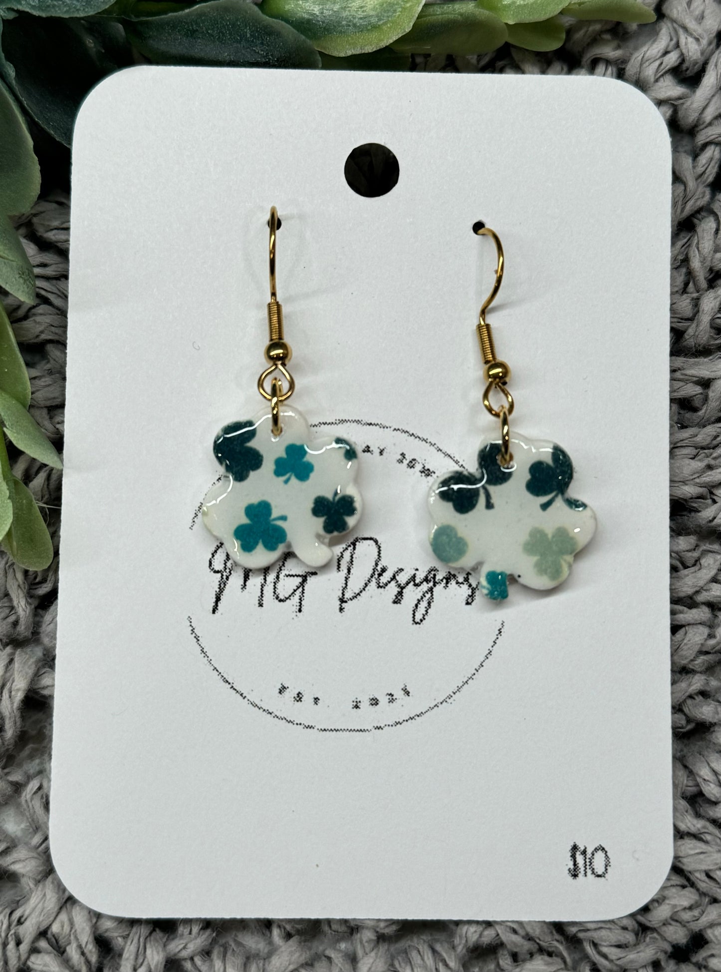 Multicolor Shamrock Dangles