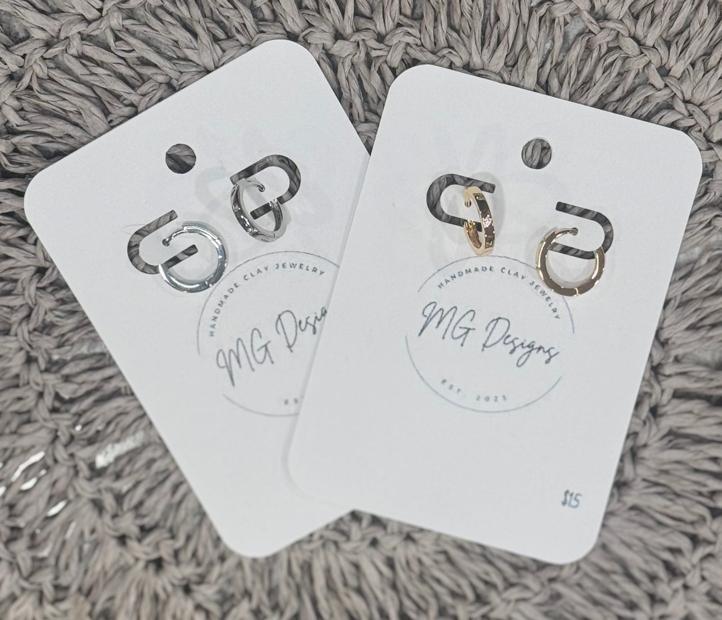 Gold/Silver Hoop with 3 Crystal Rhinestones