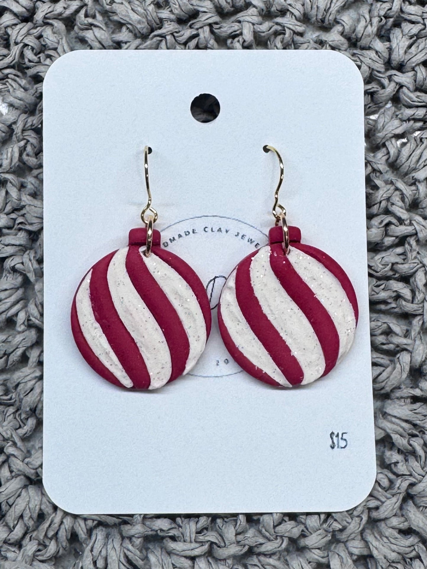 Red & White Sparkle Ornament