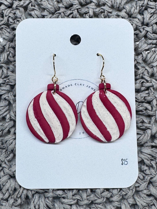 Red & White Sparkle Ornament