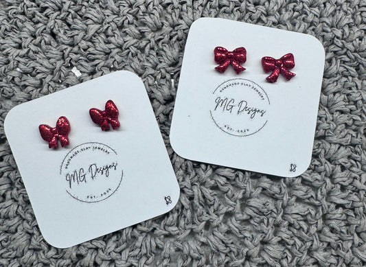 Red Glitter Bows