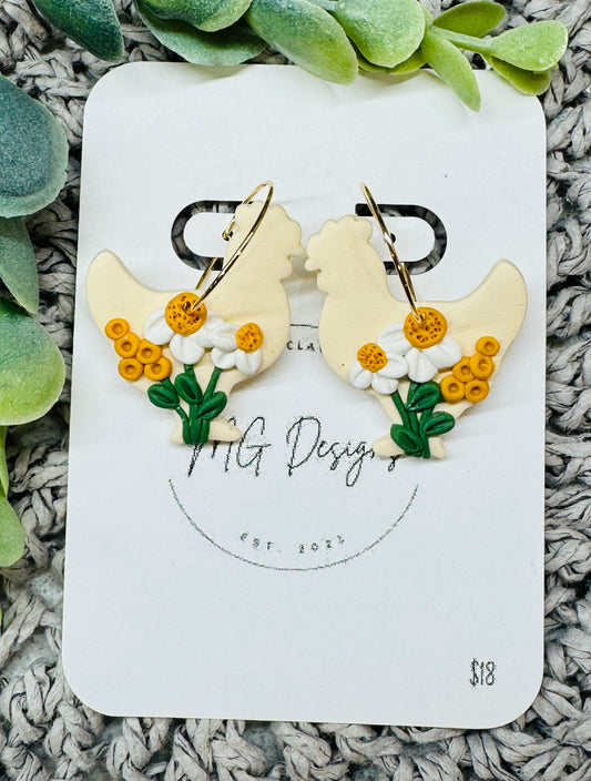 Tan/Ivory Flower Chicken