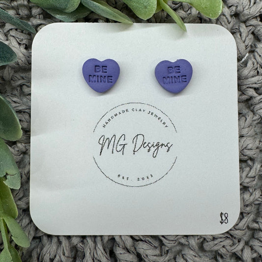 Be Mine Candy Heart Stud