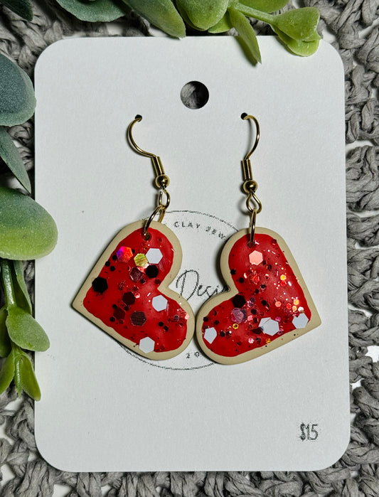 Heart “sugar cookie” Dangles